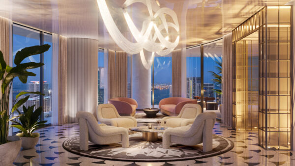 Baccarat Brickell Lounge-Rendering-VIP Miami Real Estate